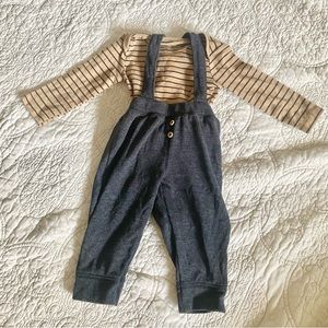 Boy long sleeve onesie with coveralls